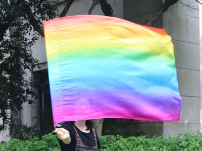 103cm*88cm spinning flag poi, long side Rainbow+