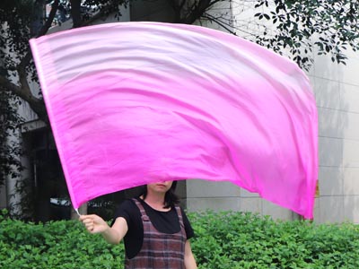 129cm*88cm spinning flag poi, long side pink fading