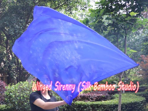 1 pc 129cm*88cm spinning flag poi, blue