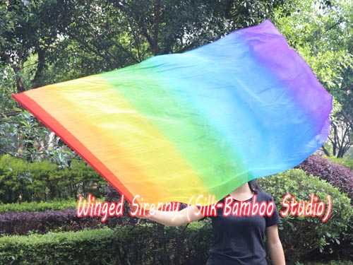 1 pc 129cm*88cm spinning flag poi, Rainbow