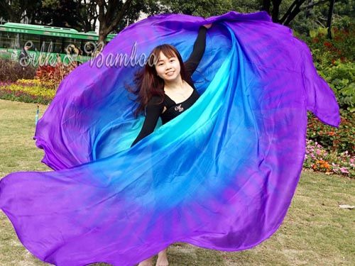1 PIECE 6mm Mystery half circle belly dance silk veil - Click Image to Close