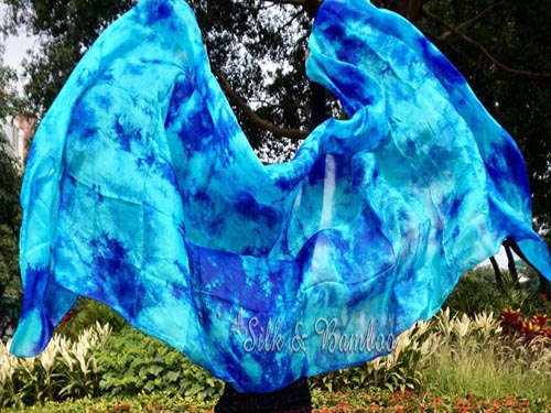 2.7m*1.1m Blue Moon tie-dye 5mm belly dance silk veil