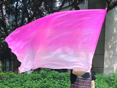 174cm*88cm spinning flag poi, long side pink fading