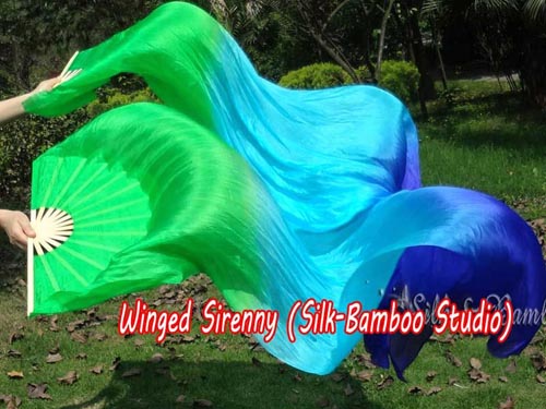 1.8m*0.9m Adventure belly dance silk fan veil - Click Image to Close
