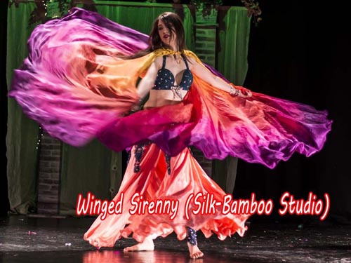 1 pair 6mm habotai silk belly dance silk wing, Glamour - Click Image to Close