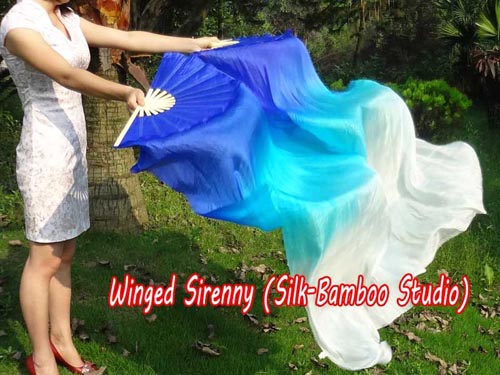 1.5m Grace belly dance silk fan veil - Click Image to Close