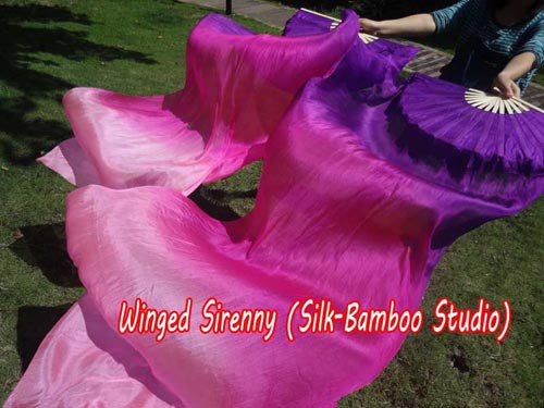 1.8m*0.9m Prosperity belly dance silk fan veil - Click Image to Close