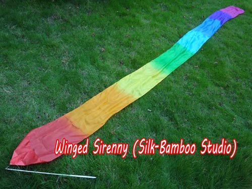 1pc 4m*30cm Rainbow silk dance streamer - Click Image to Close