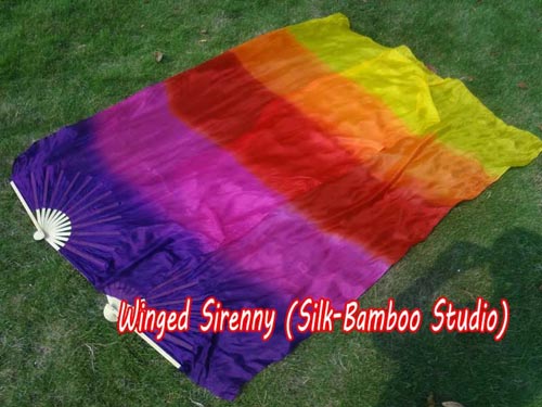 1.8m*0.9m Glamour belly dance silk fan veil - Click Image to Close