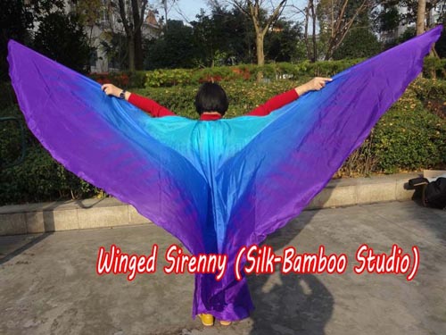 1 pair 6mm habotai silk belly dance silk wing, Mystery - Click Image to Close