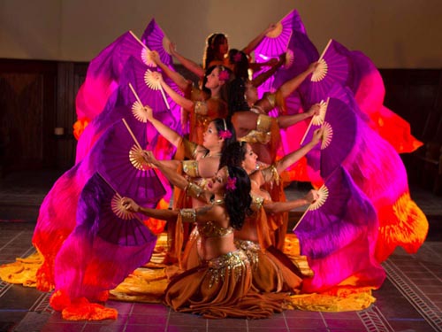 1.8m*0.9m Golden Violet belly dance silk fan veil - Click Image to Close
