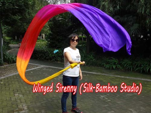 1pc 4m*0.9m Glamour 5mm silk dance throw streamer