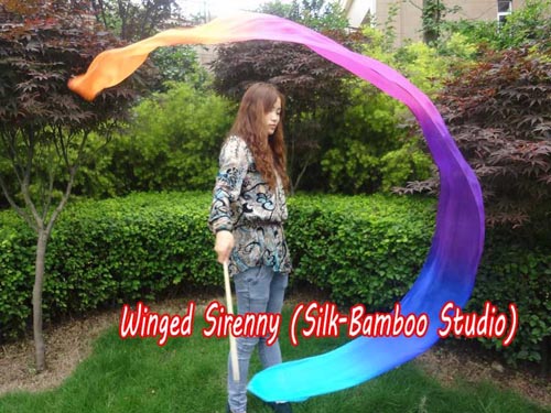 1pc 2.5m*30cm Iridescence silk dance streamer - Click Image to Close