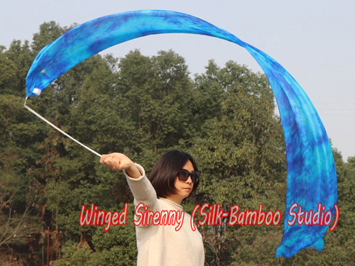 1pc 2.5m*30cm Blue Moon silk dance streamer