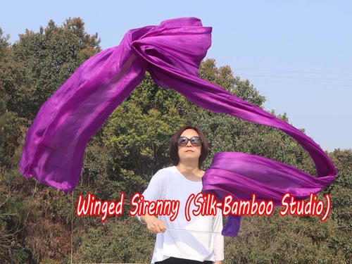 1pc 4m*0.9m purple 5mm silk dance throw streamer