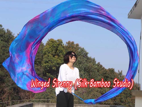 1pc 4m*0.9m Mermaid Dream 5mm silk dance throw streamer