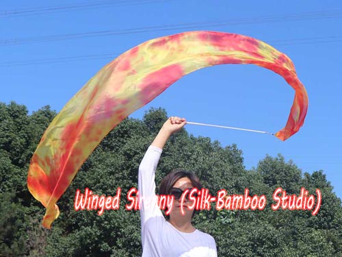 1pc 2.5m*30cm Flame silk dance streamer