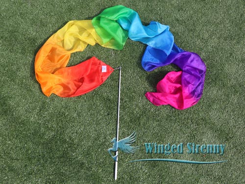 1pc 2.5m*30cm Rainbow silk dance streamer - Click Image to Close