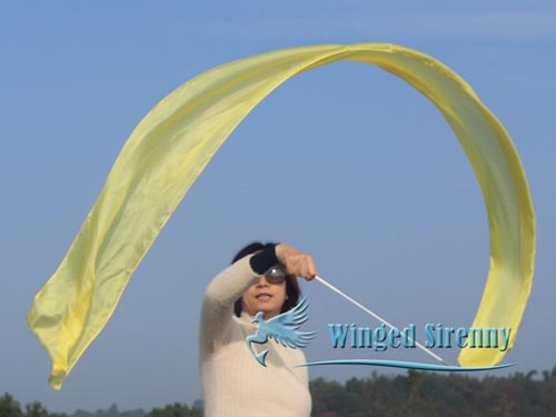 1pc 2.5m*30cm yellow silk dance streamer - Click Image to Close