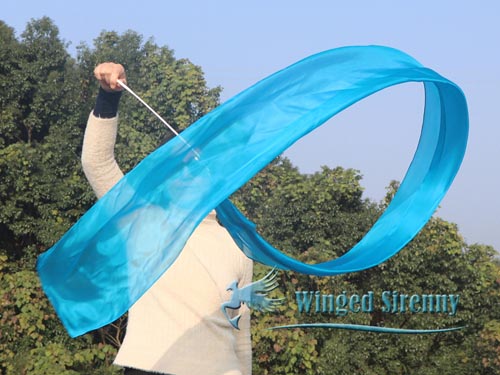 1pc 2.5m*30cm turquoise silk dance streamer