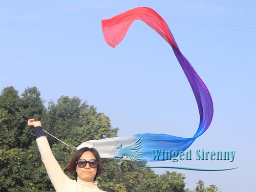 1pc 2.5m*30cm white-blue-purple-red silk dance streamer