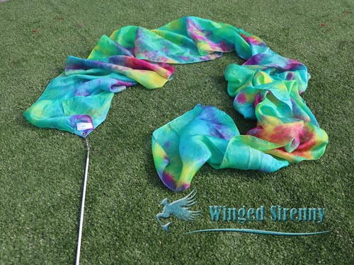 1pc 4m*30cm Tie-dye Spring silk dance streamer - Click Image to Close