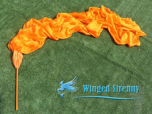 2.5m orange 5mm silk dance throw streamer