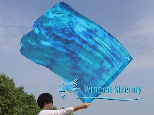 130 cm (51") prophetic silk worship flex flag, Blue Moon
