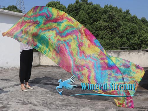 2.7m*1.1m tie-dye Spring 5mm belly dance silk veil - Click Image to Close