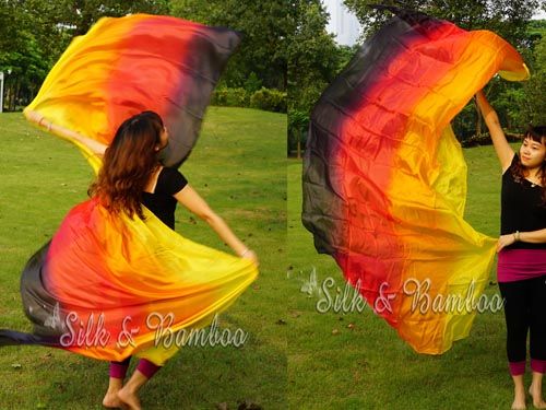 2.7m*1.1m 5mm Illumination belly dance silk veil