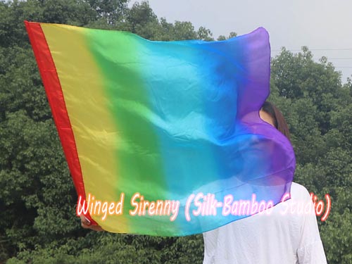 85 cm (33") prophetic silk worship flex flag for kids, Rainbow