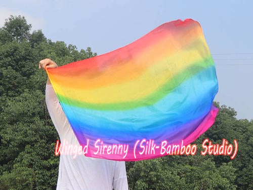 103 cm (40") prophetic silk worship flex flag, Rainbow+
