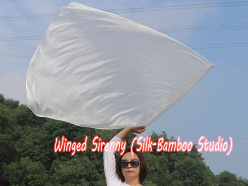 103 cm (40") prophetic silk worship flex flag, white