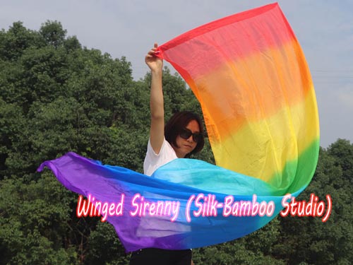 222 cm (88") prophetic silk worship flex flag, Rainbow