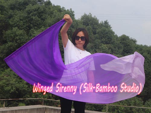 222 cm (88") silk worship flex flag, purple fading