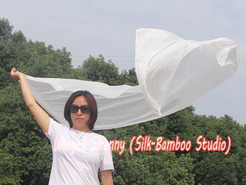 222 cm (88") prophetic silk worship flex flag, white