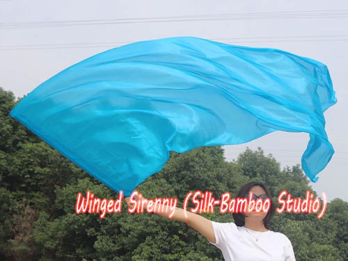 222 cm (88") prophetic silk worship flex flag, turquoise