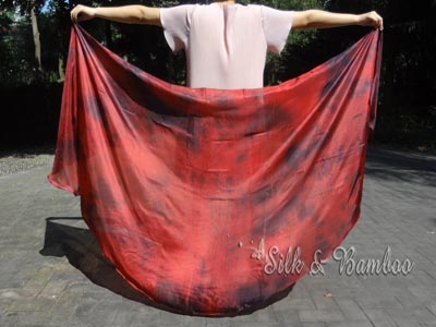 1 PIECE 6mm tie-dye Lava half circle belly dance silk veil - Click Image to Close