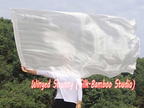 178 cm (70") prophetic silk worship flex flag, white