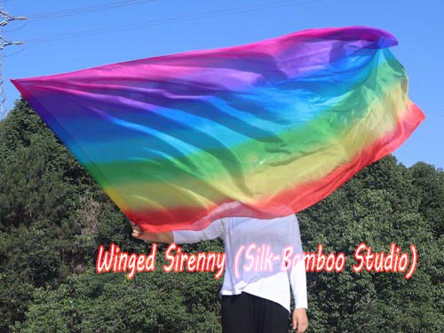 178 cm (70") prophetic silk worship flex flag, Rainbow+