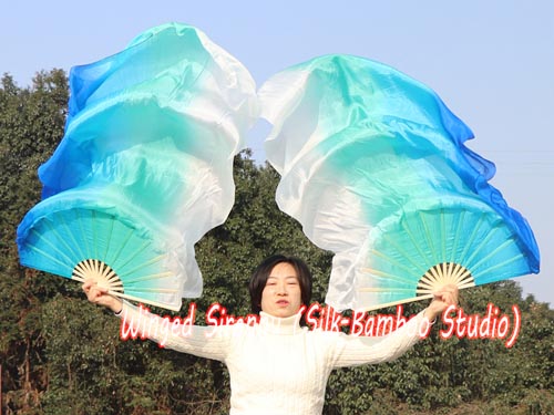 Long side Seacoast 3G belly dance silk fan veil