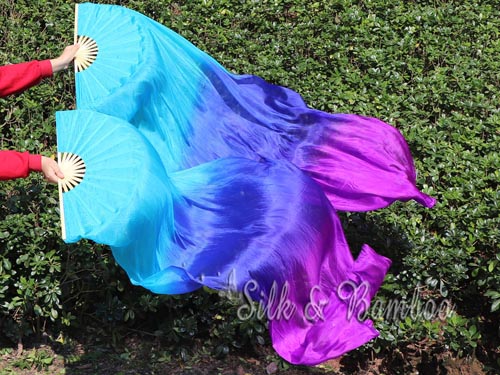 1.8m*0.9m Mystery belly dance silk fan veil - Click Image to Close