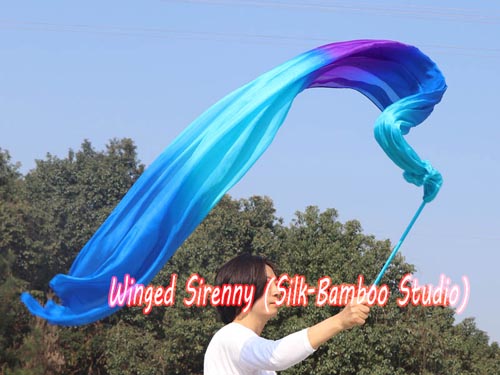 1pc 2.5m*90cm TQ/BL/PU/TQ/BL 5mm silk dance throw streamer