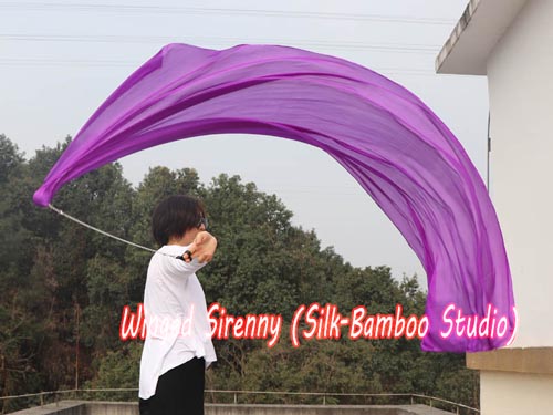 1pc 2.3M*0.9M purple 5mm silk dance veil poi - Click Image to Close
