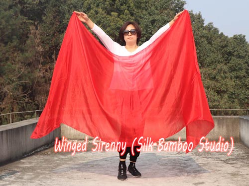 2.7m*1.1m red 5mm light silk belly dance silk veil [5mmRct1CR]