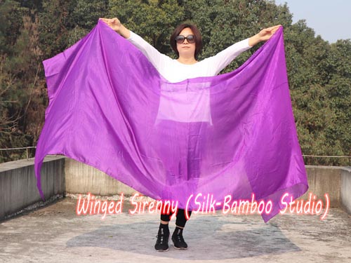 2.7m*1.1m purple 5mm light silk belly dance silk veil