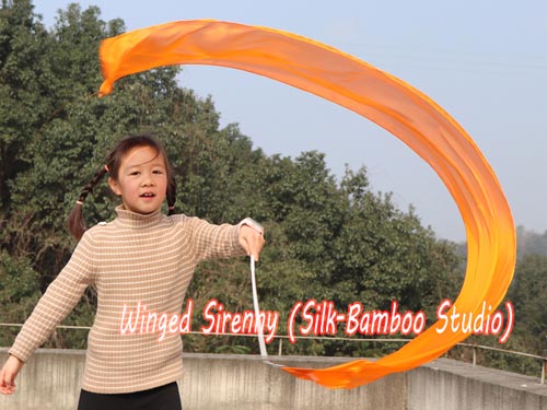 1pc orange 1.8m*30cm kids' 5mm silk dance streamer