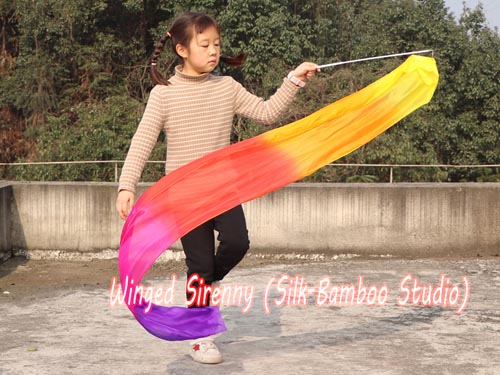 1pc Glamour 1.8m*30cm kids' 5mm silk dance streamer