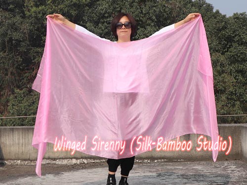 2.7m*1.1m light pink 5mm light silk belly dance silk veil