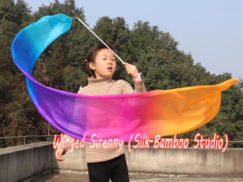 1pc Iridescence 1.8m*30cm kids' 5mm silk dance streamer - Click Image to Close